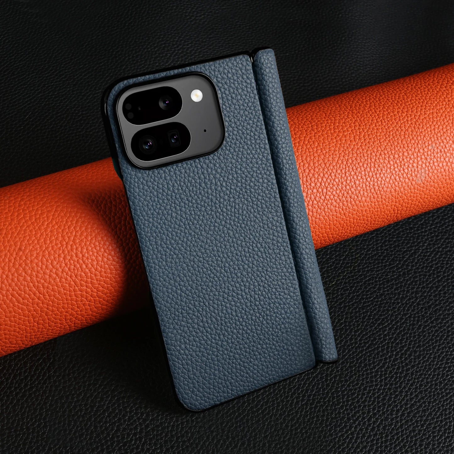 For Google Pixel 9 Pro Fold Case Genuine Leather Cover Pixel 10Pro Fold Capa Protective Etui Back Coque Carcasa without front