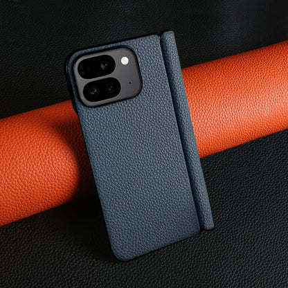 For Google Pixel 9 Pro Fold Case Genuine Leather Cover Pixel 10Pro Fold Capa Protective Etui Back Coque Carcasa without front