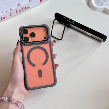 For Magsafe Glass Lens Holder Clear Case for IPhone 17 Pro Max 17 Pro Original Color Magnetic Wireless Charging Shockproof Cover