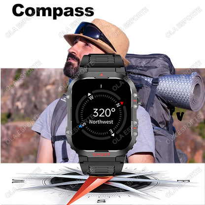 New in GPS Smart Watch For Men Wome Military Amoled Flashlight Waterproof Outdoor Sport Bluetooth Call Smartwatch Smart Band