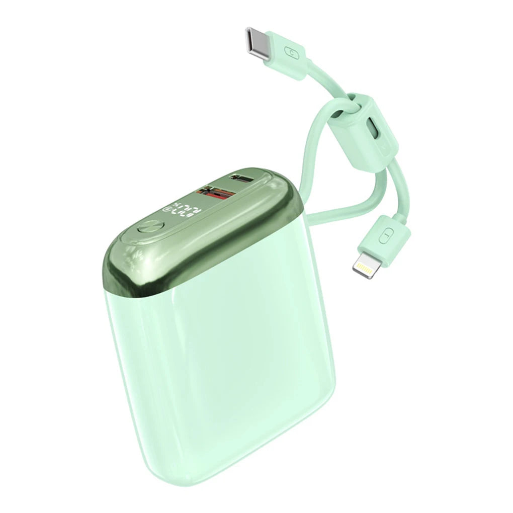 CCC 20000mAh Mini Power Bank 66W Super Fast Charging Built-in USB-C Cable PD3.0/QC3.0 Certified Portable Charger Travel-Friendly