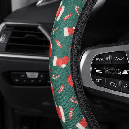Christmas Limited Edition Car Steering Wheel Cover No Inner Ring Universal Fit Most Cars Wear-Resistant Non-Slip