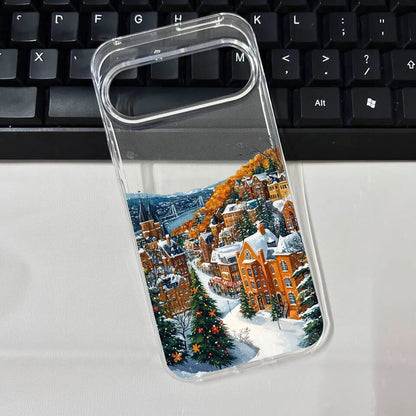 Winter Snow Landscape Phone Case For Google Pixel 10 10Pro 10 Pro XL 8 9 Pro 6 7 8 8A 5G Christmas Street Scenery Soft TPU Cover