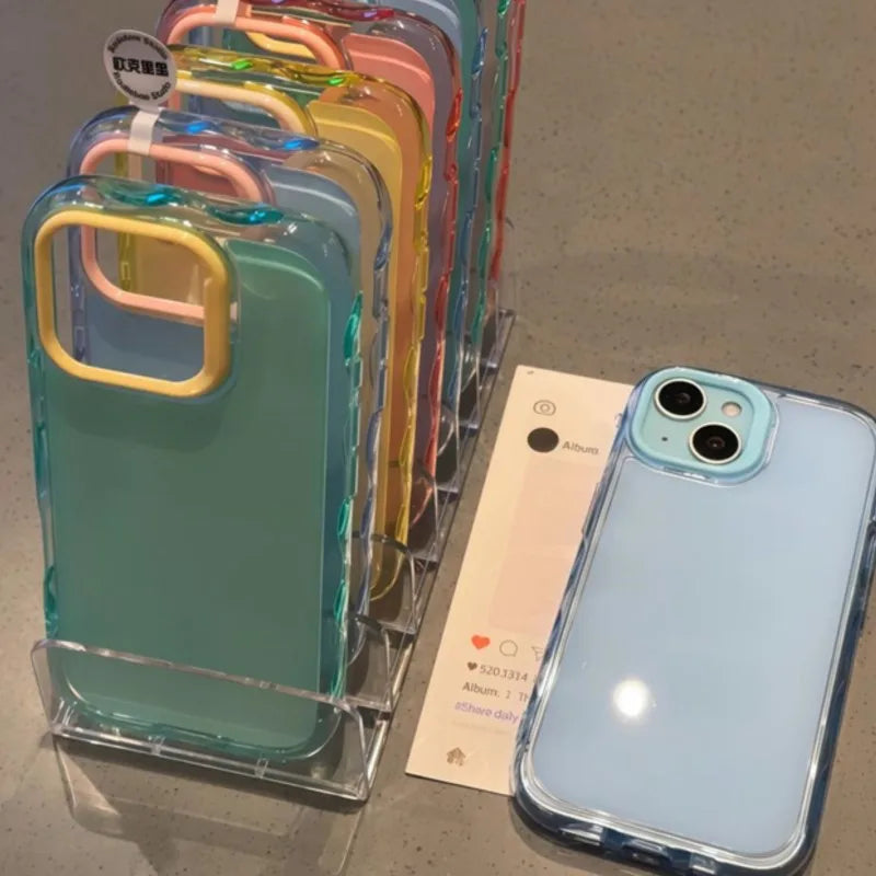 Luxury Jelly Candy Shockproof Case for iPhone 16 15 14 Plus 13 12 11 Pro Max Soft Hit Color Bumper Armor Aesthetic Phone Cover