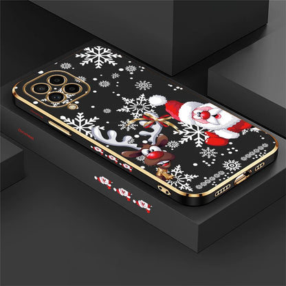 Christmas Deer Printed Phone Case For Samsung Galaxy M42 5G M62 M32 M22 M12 M54 M53 M33 M51 M02 M30S M13 Plating Soft Cover