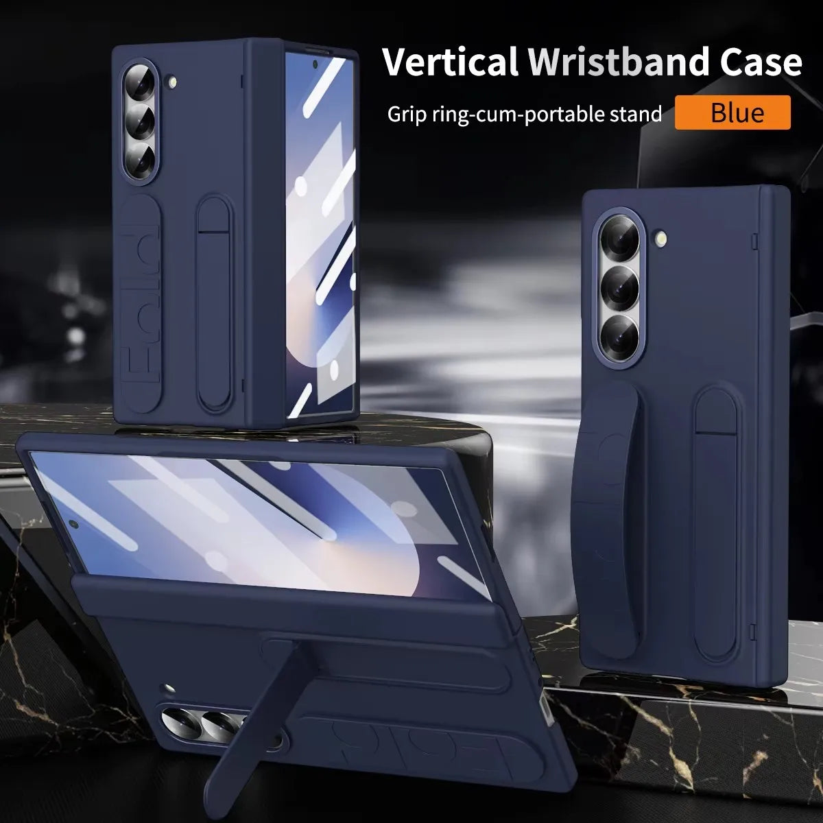 For Samsung Galaxy Z Fold 7 6 5 4 3 Luxury Wristband Hinge Lnvisible Folding Bracket Screen Glass Protect  Film Shockproof Cover