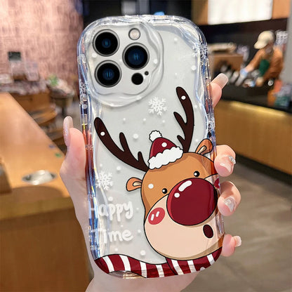 Christmas Pattern Case for iPhone 16 15 14 Pro Max 13 12 Mini 11 XS X XR 8 7 Plus SE 2022 2020 Silicone Shockproof Cover Funda