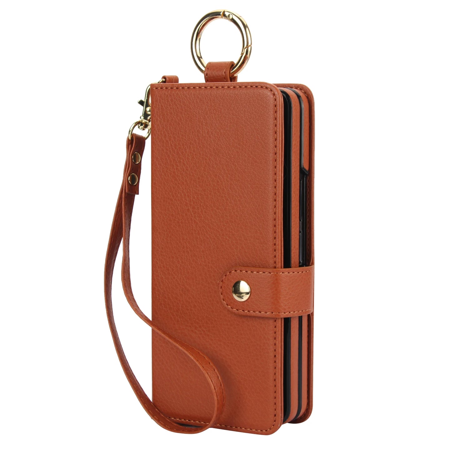 For Samsung Galaxy Z Fold 7 6 5 4 3 5G Crossbody Lanyard Leather Wallet Card Case Wrist Rope Flip Stand Cover With Pen slot