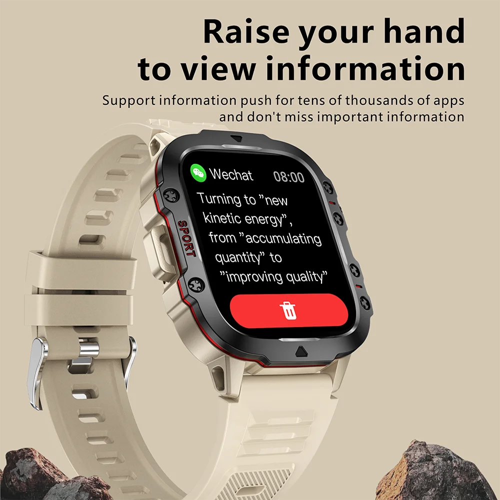 Military Men Smart Watch Bluetooth Call Fitness Clock Heart Monitor 3ATM Swim Waterproof Sport Smartwatch for IOS Android 2025