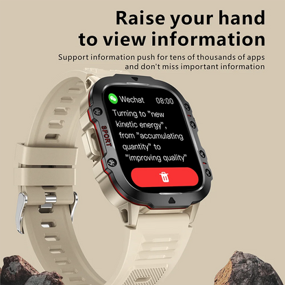 Military Men Smart Watch Bluetooth Call Fitness Clock Heart Monitor 3ATM Swim Waterproof Sport Smartwatch for IOS Android 2025