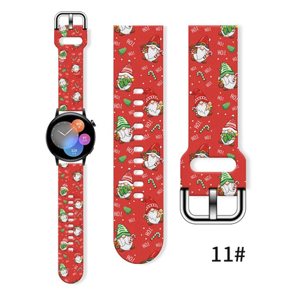 20mm Christmas 6 Strap for Samsung Galaxy Watch 7/6/5 40mm 44mm Band Replaceable Bracelet for Xiaomi Huawei Amazfit Watchband