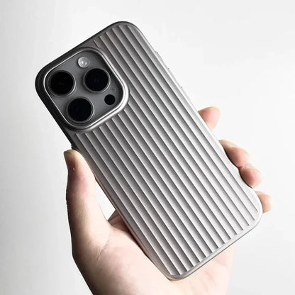 Matte Natural Titanium Grating Hard Phone Case for IPhone 16 15 14 13 Pro Max Plus Full Cover Scratch-proof Rugged Back Cover