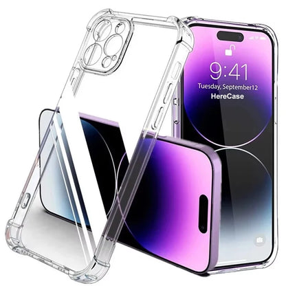 Transparent Silicone Soft Shockproof Case For iPhone 11 12 13 14 Pro Max 15 16 17 Plus 16e 17 AIR 12 Mini I17 i 17 5G Back Cover