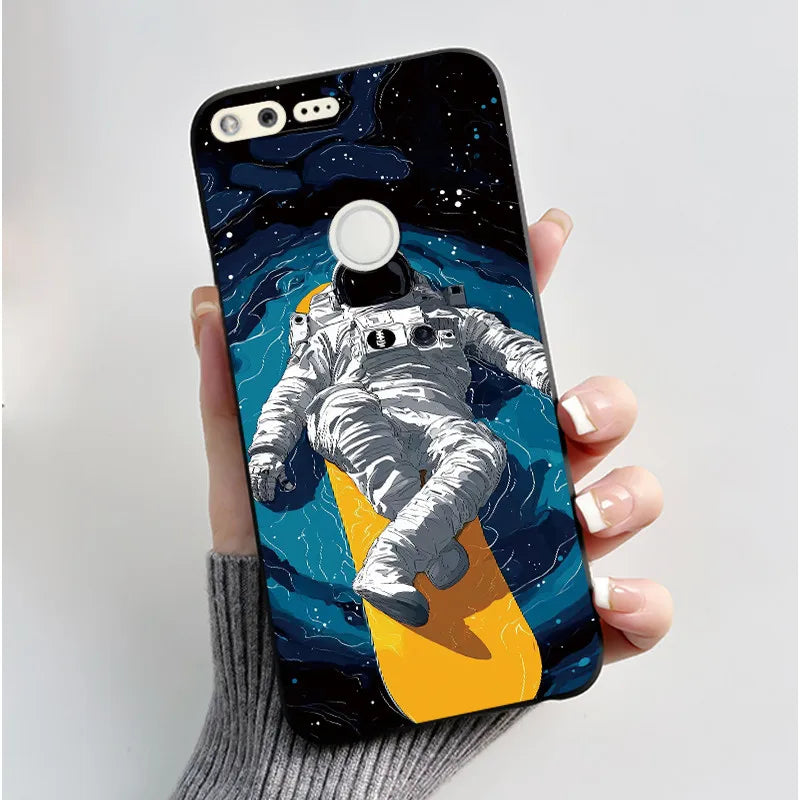 Case For Google Pixel 1 Soft Silicone Black Case For Google Pixel 1XL Elegant Style New Design Pattern Koi Dragon King Casing