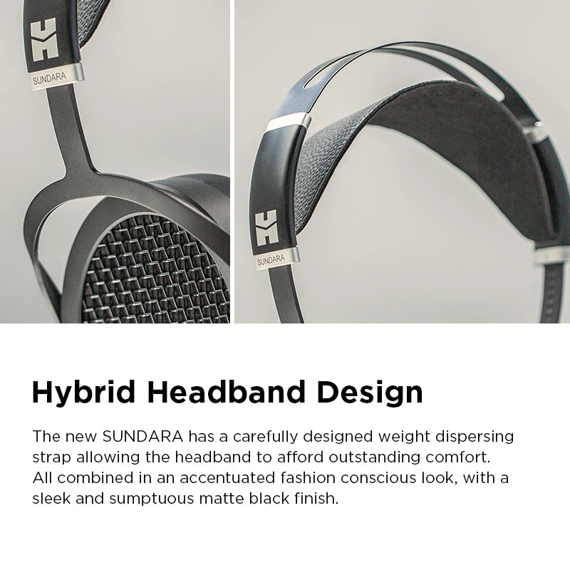 HIFIMAN SUNDARA Over-Ear Full-Size Planar Magnetic Headphones (Black) with High Fidelity Design Metal Casing