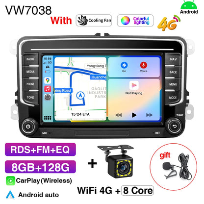 GRANDnavi Android13 Car Radio GPS For VW Volkswagen Skoda Octavia Golf 5 6 Touran Passat B6 Polo Jetta 2Din Multimedia Player