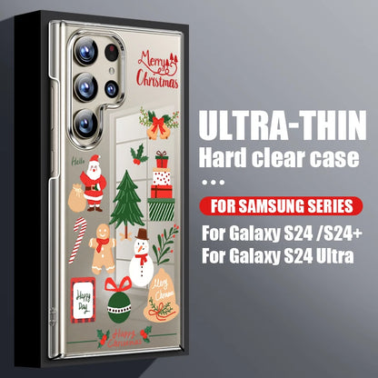 Santa Claus Print Phone Case For Samsung Galaxy A56 A16 A55 A36 A26 A15 5G S25 Edge S24 S21 FE S23 S22 Ultra Plus Clear PC Cover