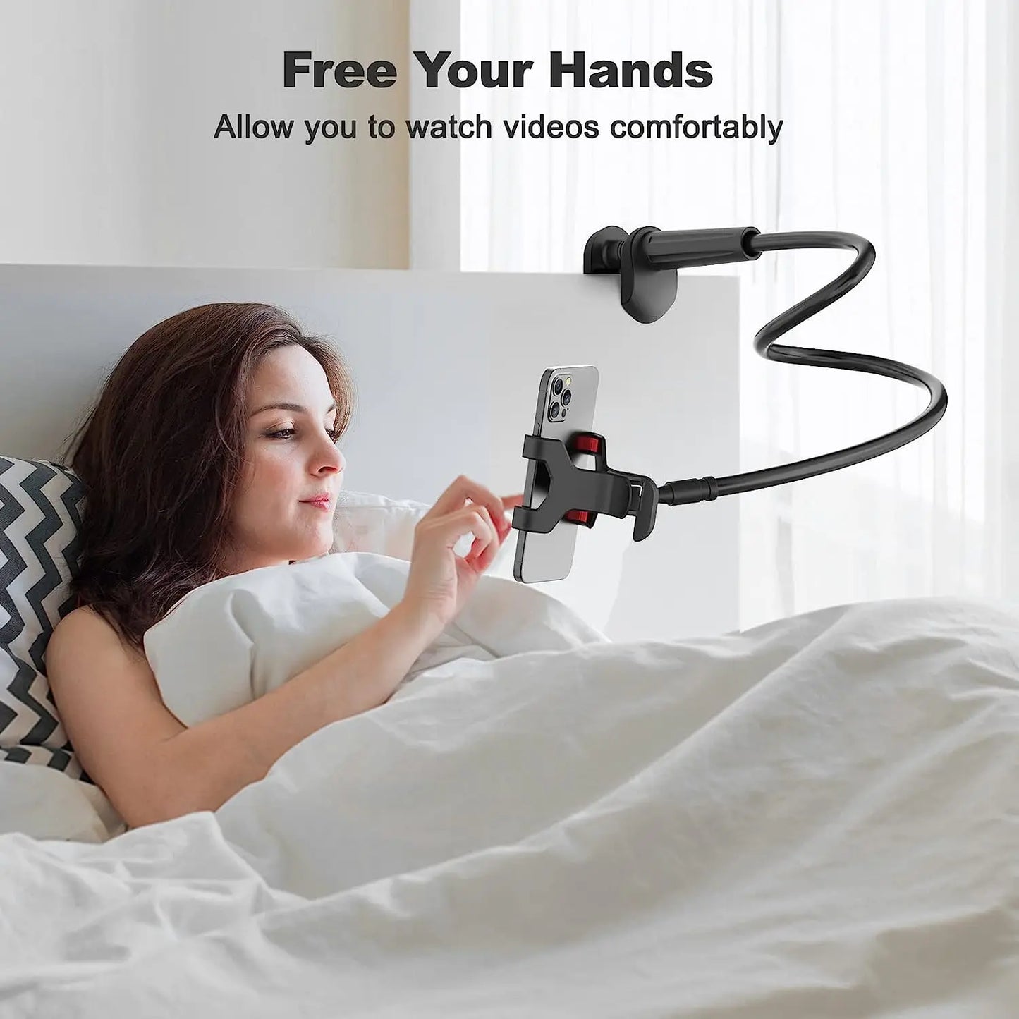 70cm Phone Holder Stand Lazy Bracket Headrest Bed 360 Flexible Long Arms Clamp Mount For iPhone Samsung and 3.5~6.7" Device