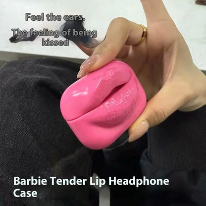 Creative 3D Lipstick Pattern Wireless Bluetooth Earphone Case Compatible With Apple AirPods Pro 1 2 3 4 Generations Prank Gift