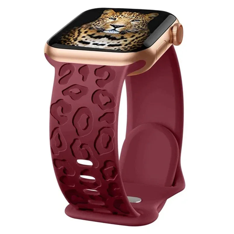 Engraved Silicone strap For Apple Watch Band 42mm 44mm 45mm 41mm 49mm 40mm bracelet correa iwatch Series 8 9 SE 7 6 5 4 3 Ultra