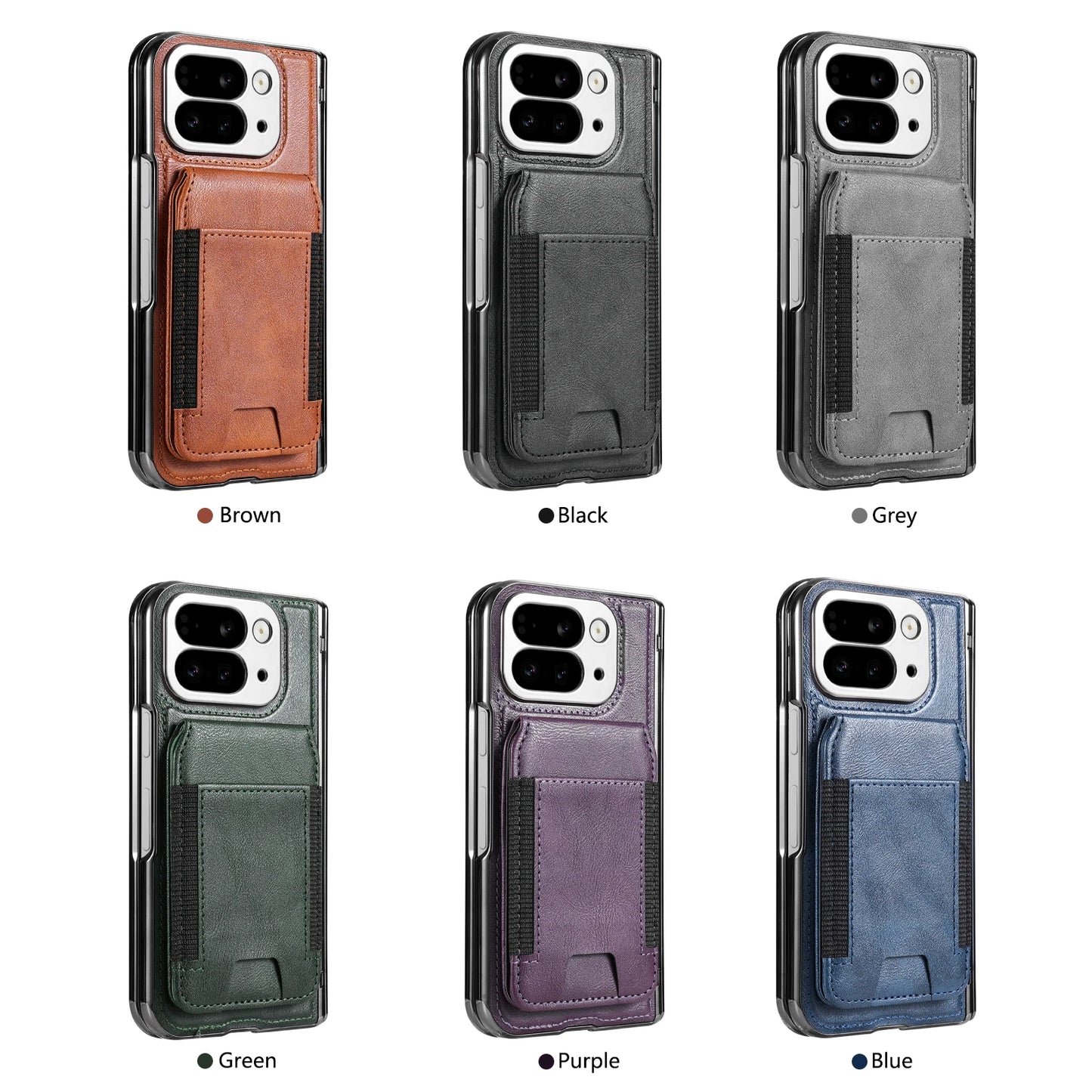 For Google Pixel 10 Pro Fold Case Protective Card Slots Leather Magsafe Holder Mobile Phone Back Cover