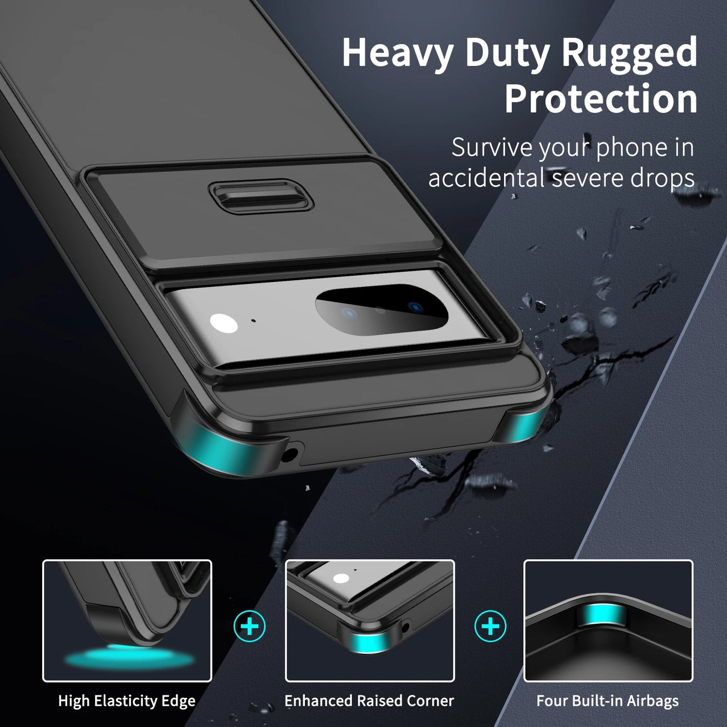 Slide Camera Case For Google Pixel 9 8 7 Pro 8A  6A  Lens Protection Wireless Charge Shockproof Cover For Pixel 8 A 9Pro XL 8pro