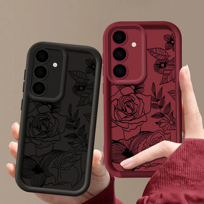 Flowers Soft Case For Samsung Galaxy S25 Edge FE S24 S23 S22 Ultra A17 A56 A36 A26 A16 A54 A15 5G A55 A25 Silicone Phone Cover