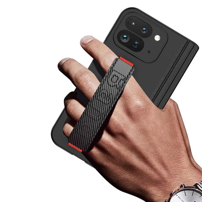 Magnetic Hinge Folding Stand Holder Wrist Strap with Glass Protector Case for Google Pixel 10 Pro Fold Lens Protect Cover