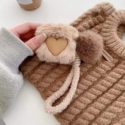 Plush Merry Christmas Tree Heart Pom Pom For Airpods 4 3 2 1 Earphone Protective Cover Airpods pro3 2025 New Case With Strap