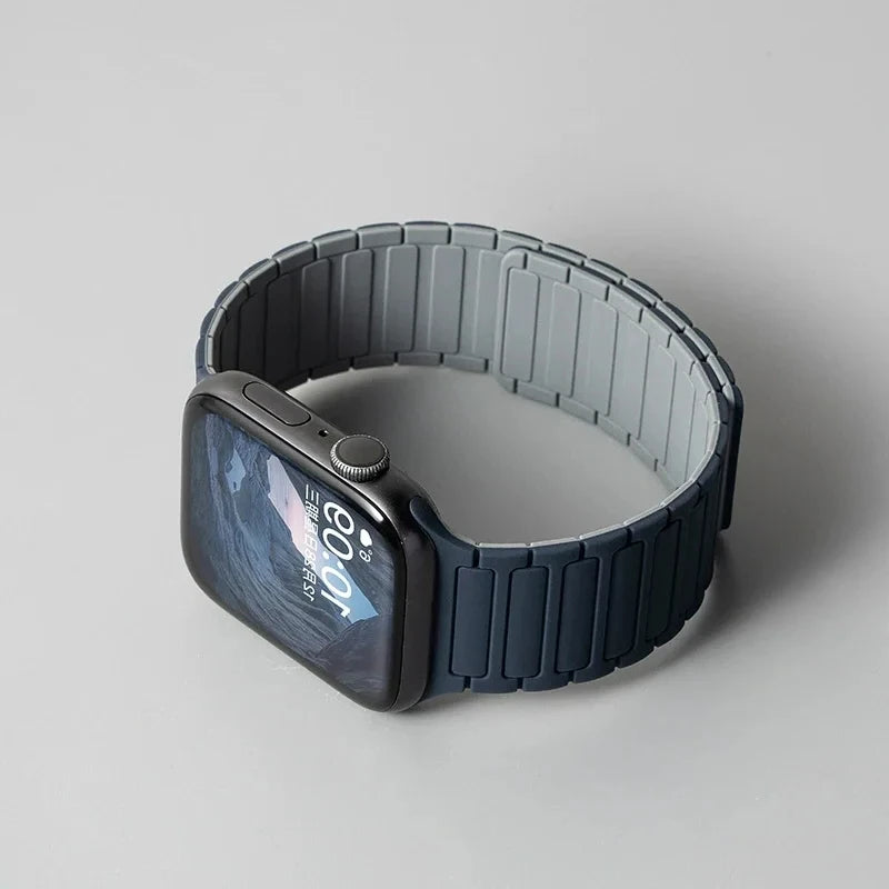 Silicone Strap for Apple Watch 46mm 42mm 49mm 45mm 41mm 44mm 40mm Magnetic Band for IWatch Ultra 2 Series 10 9 8 7 6 SE 5 4 3
