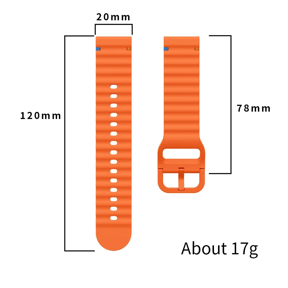20mm Silicone Stitch Strap For Garmin Forerunner 165 Band for Vivoactive 5 3 Venu Sq 2 245 645 Approach S40 Bracelet Watchband