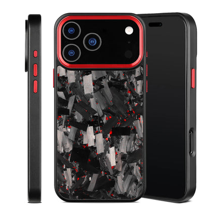 Forged Carbon Fiber Case for iPhone 17 17Air 17Pro 17 Pro Max with Magsafe and Metal Camera Lens /Buttons Anti-drop Phone Cover