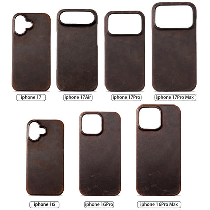 for Magsafe Case for iPhone 15 16 17 Pro Max 17Pro 17 Air 16Pro Retro Luxury Genuine PULL-UP Leather Magnetic Phone Back Cover
