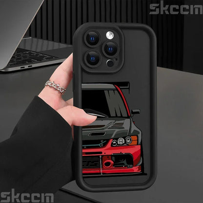 Fashions Car Pattern Silicone Phone Case For iPhone 16 Pro Max 15 14 11 12 13 7 8 16 Plus XS X XR Matte Shockproof Soft Cover