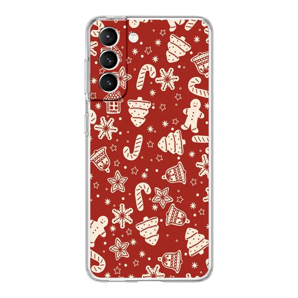 Phone Case For Samsung Galaxy S25 Edge S24 Plus S23 FE S22 S21 S20 Ultra 5G S10 Soft Clear Cover Cartoon Christmas
