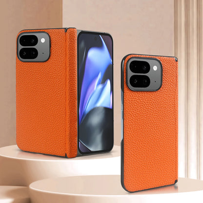 For Google Pixel 9 Pro Fold Case Genuine Leather Cover Pixel 10Pro Fold Capa Protective Etui Back Coque Carcasa without front