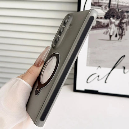 360 Rotating Bracket Clear For Magsafe Case For Samsung Galaxy Z Fold 7 6 5 4 Holder Wireless Charging Shockproof Bumper Cover