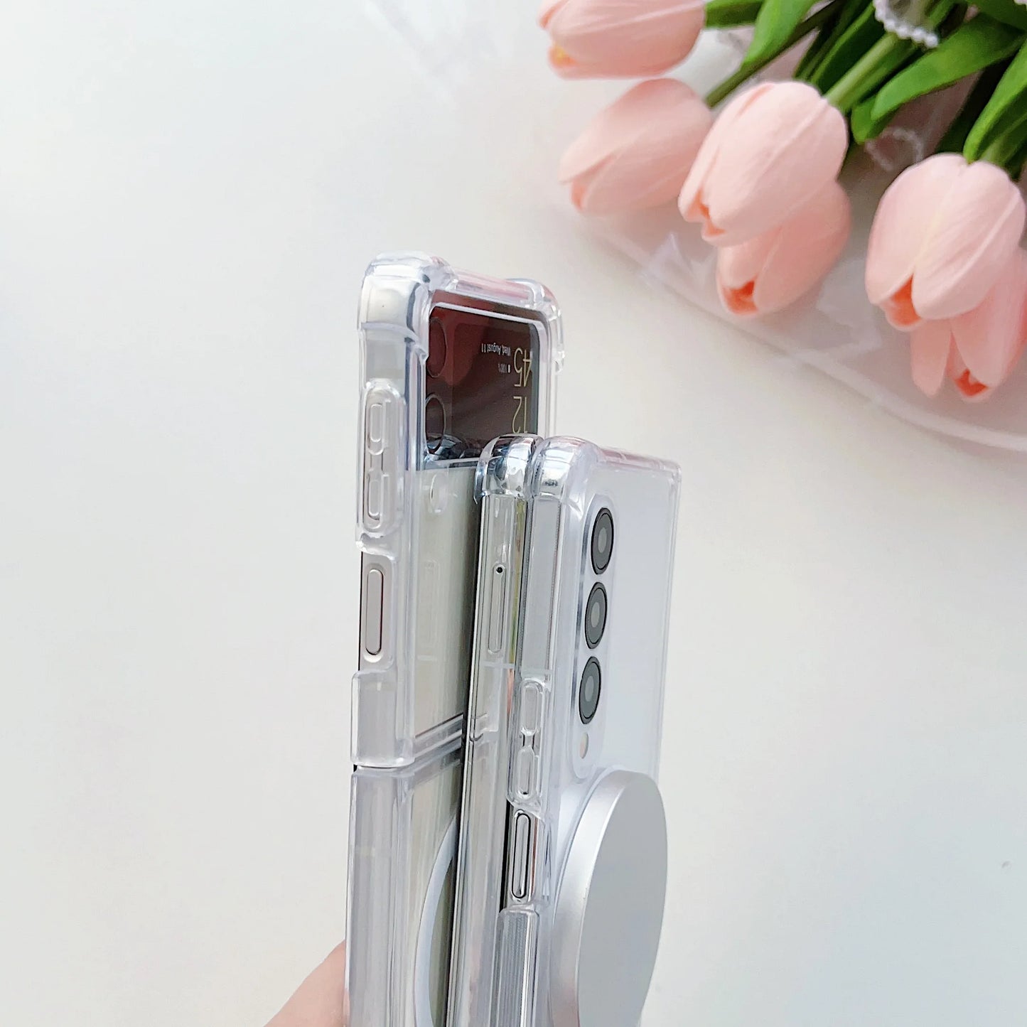 Magsafe Wireless Charging Case For Samsung Galaxy Z Fold 6 5 4 3 Z Fold3 Fold4 Fold5 Fold6 Transparent Shockproof Phone Cover
