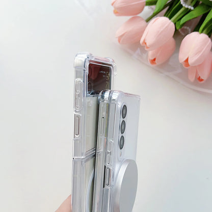 Magsafe Wireless Charging Case For Samsung Galaxy Z Fold 6 5 4 3 Z Fold3 Fold4 Fold5 Fold6 Transparent Shockproof Phone Cover