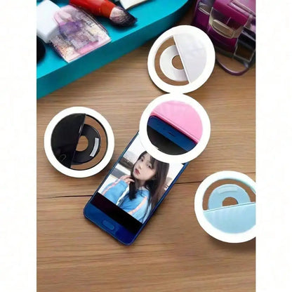 1pc USB Rechargeable Selfie Ring Light LED,Aro De Luz With 3 Brightness Modes Selfie Light, Travel Accessories