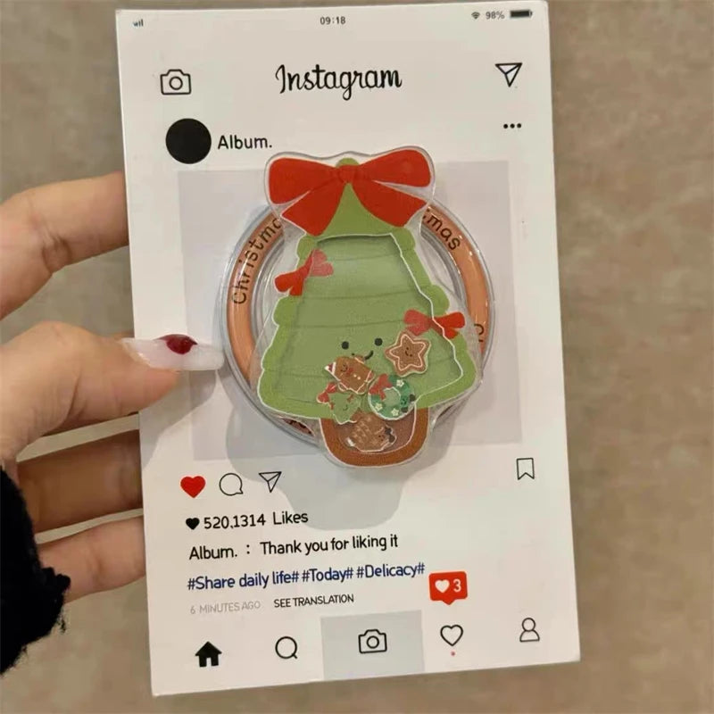 Cute Quicksand Christmas Cartoon Magnetic Holder Grip Tok Griptok Phone Stand Holder Support For iPhone For Pad Magsafe Smart To