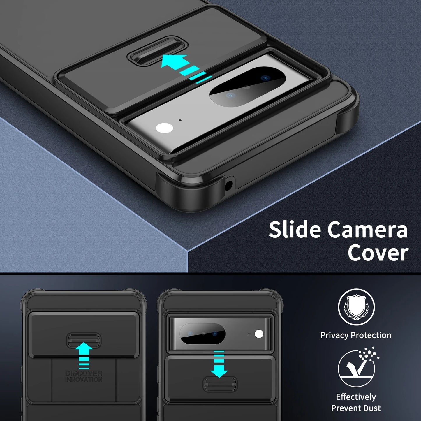 Slide Camera Case For Google Pixel 9 8 7 Pro 8A  6A  Lens Protection Wireless Charge Shockproof Cover For Pixel 8 A 9Pro XL 8pro