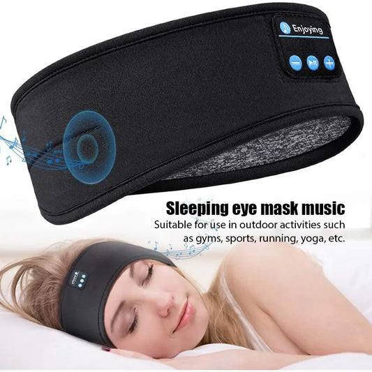 Fone Bluetooth Earphones Sports Sleeping Headband Elastic Wireless Headphones Music Eye Mask Wireless Bluetooth Headset Headband - covers4phones
