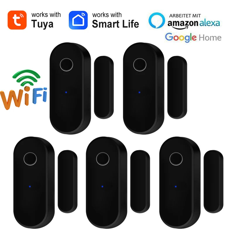 Smart Home Tuya WiFi Door Sensor Open Close Window Detector Security Alarm With Alexa Google APP Remote Control Notification