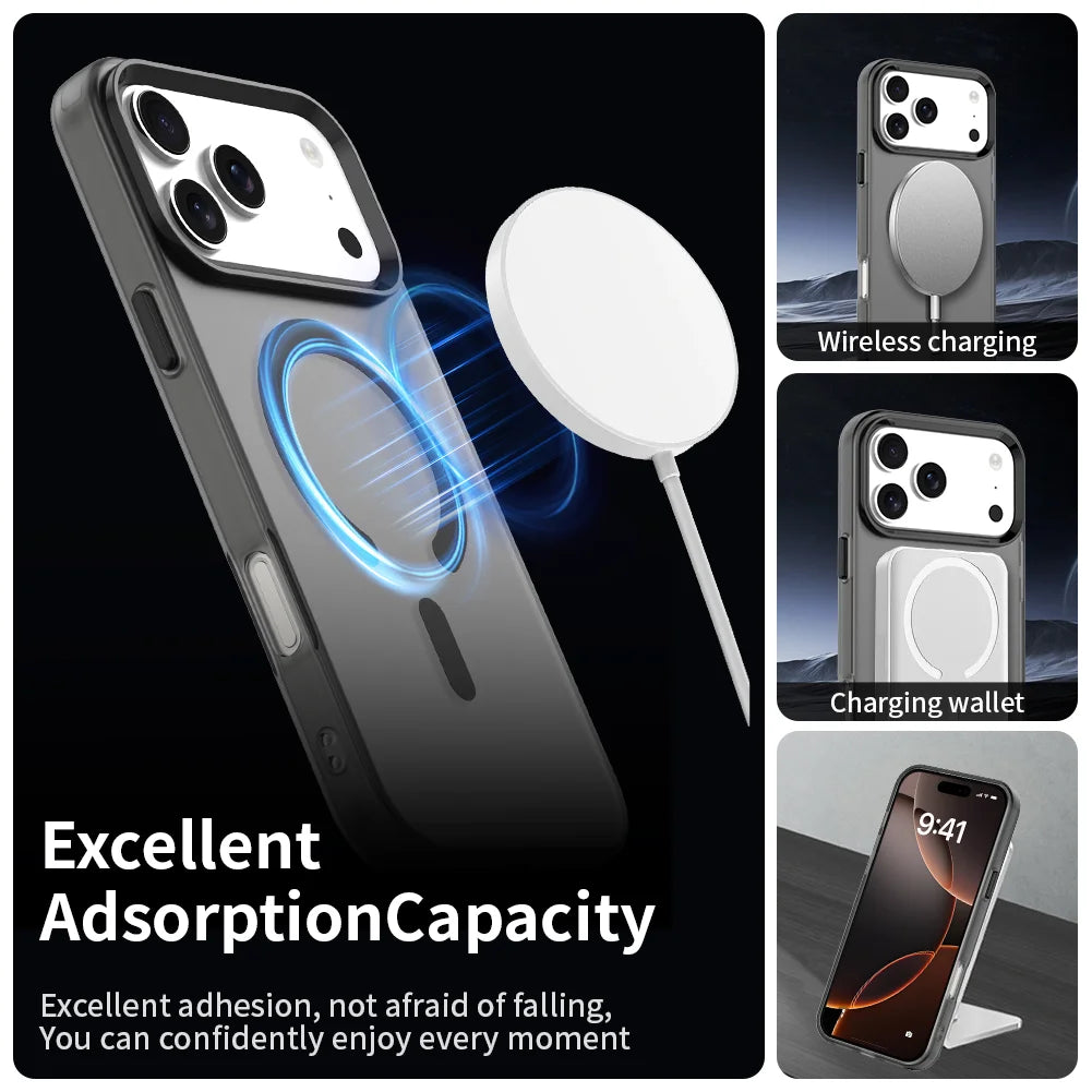 Matte Candy Magnetic Wireless Charging Case For iPhone 17 Pro Max Air iPhone17Pro 5G For Magsafe ShockProof Soft Cover