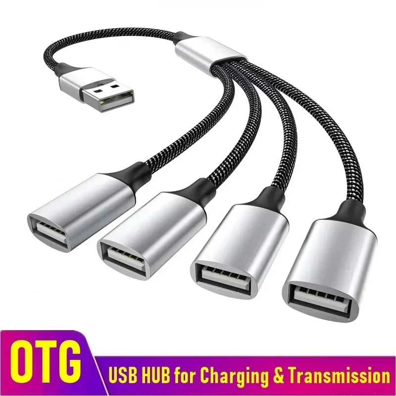 Répartiteur de Hub USB de Type C à 4 ports, Transmission rapide de données, adaptateur OTG Extensions de Hub USB multi-appareils