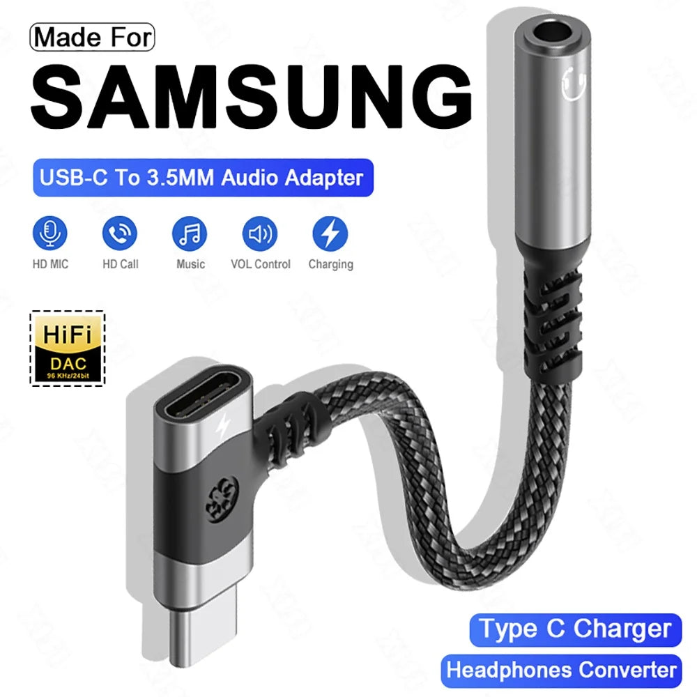 USB C to 3.5mm Jack AUX Audio Adapter 2 in 1 Type C OTG Splitter Headphone Cable Converter For iPhone 15 Samsung S24 S23 Xiaomi