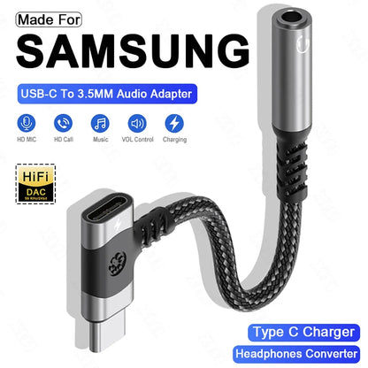USB C to 3.5mm Jack AUX Audio Adapter 2 in 1 Type C OTG Splitter Headphone Cable Converter For iPhone 15 Samsung S24 S23 Xiaomi