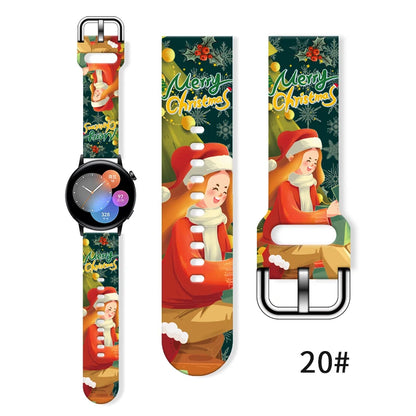 20mm Christmas 8 Strap for Samsung Galaxy Watch 7/6/5 40mm 44mm Band Replaceable Bracelet for Amazfit Balance 5Pro for Women
