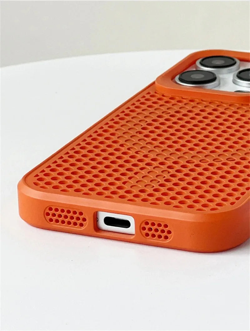 Luxury Matte Heat Dissipation Hole For Magsafe Case For iPhone 16 15 14 13 12Pro Max Plus Magnetic Wireless Charge PC Hard Cover